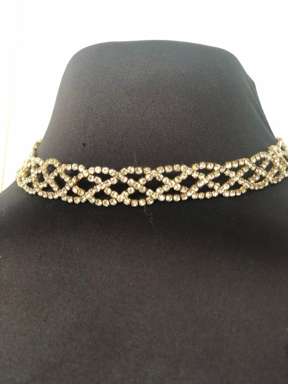 Vintage Choker Necklace, 5/8” wide X 16” long - image 5