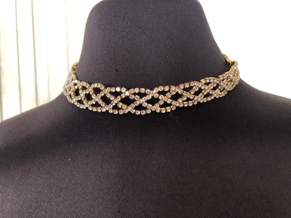 Vintage Choker Necklace, 5/8” wide X 16” long - image 4
