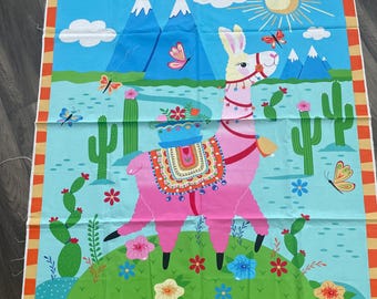 Fabric Treasures Llama Panel, 1 yd