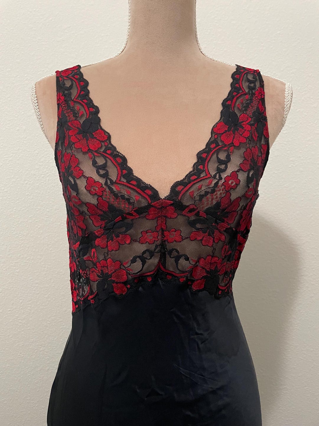 Wine Blossom Satin Night Suit