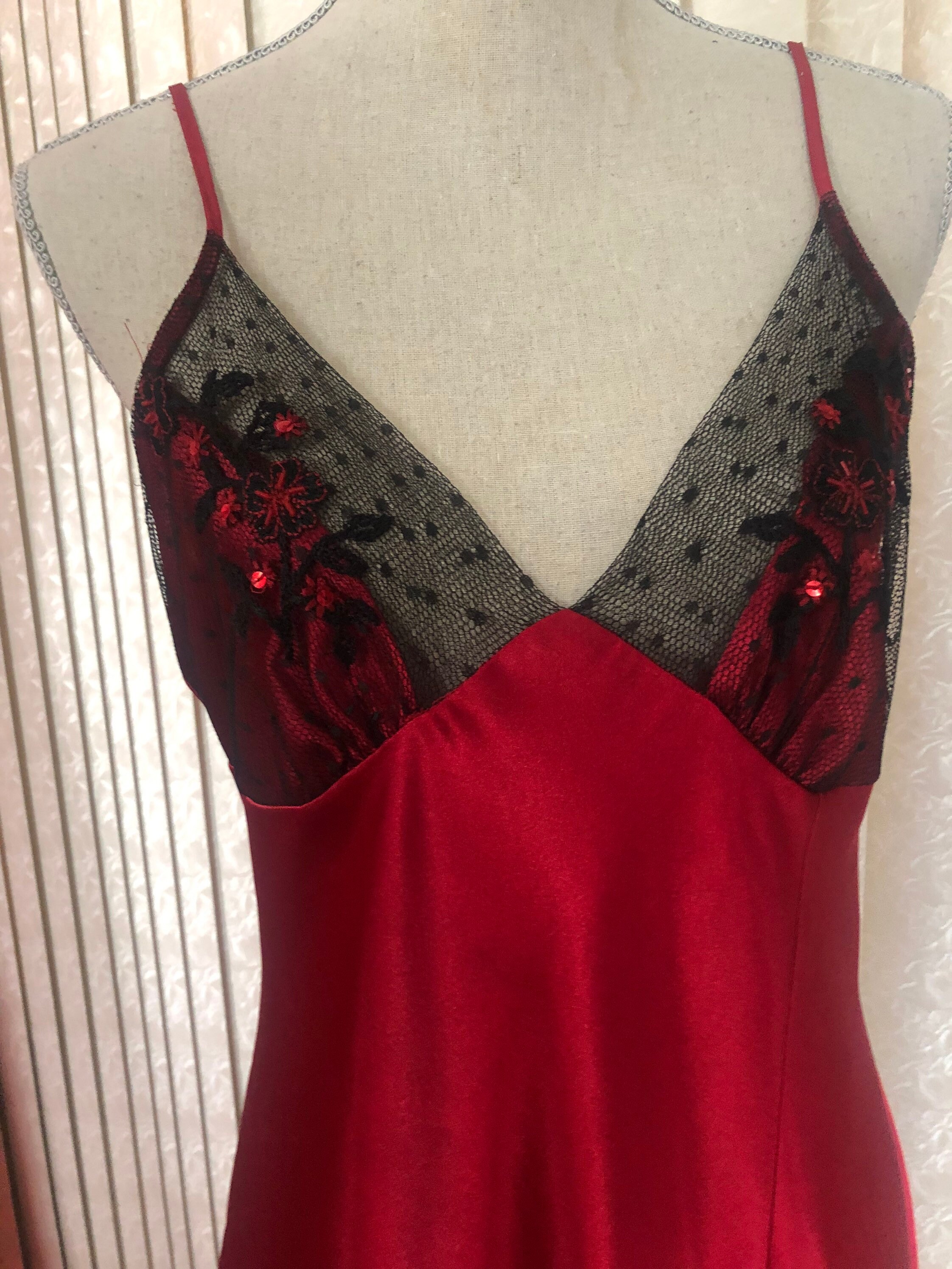 SECRET Treasures Red Satin Nightgown 
