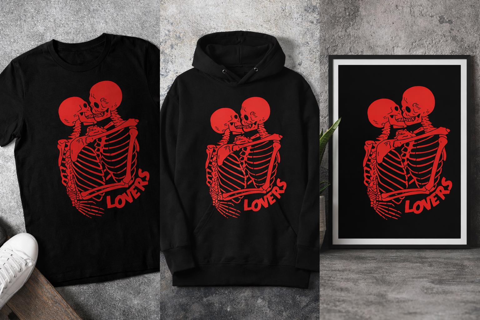 Gothic Skeleton Couple SVG | Dark Romance Lovers Graphic (digital ...