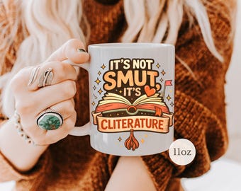 Tazza per club del libro piccante, regalo per lettori appassionati, tazza da caffè per amanti dei libri, tazza divertente con cliteratura, tazza per lettori di romanzi rosa da 11 oz e 15 oz in ceramica