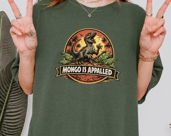 Shirt Mongo Is Appalled, dinosaurusboekshirt, Dungeon Crawler Carl Tee, grappig Velociraptor-shirt, Booktok Reader cadeau
