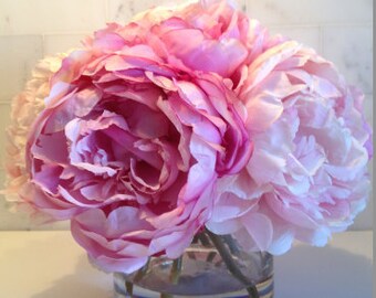 silk peony arrangement ceramic vase fine silk floral arrangement faux mixed pink peonies with illusion water by la fleur peony silk floral arrangement etsy silk peony arrangement ceramic vase fine silk floral arrangement faux mixed pink peonies with illusion water by la fleur peony silk floral arrangement etsy
