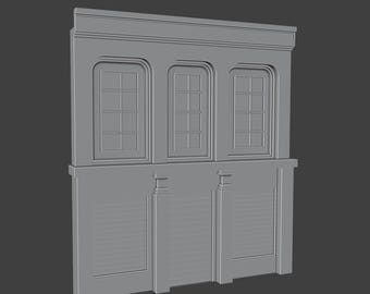 28mm Scale Modular Storefront Facade – Urban Shop Building Terrain for Tabletop Wargaming & Dioramas