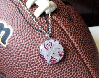 Maroon and White GameDay Necklace | Texas A&M | Aggies | Mississippi State | Cheerleading Gift | School Spirit Wear | Homecoming