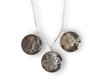 Mutter Tochter Schmuck | Drei Generation Hochzeit Kleid Spitze Halskette | Sterling Silber