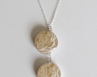 Sterling Silber Mutter Tochter Brautkleid Spitze Halskette | Mutter der Braut oder Brautgeschenk