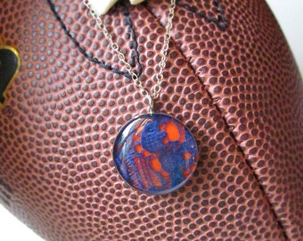 Blue and Orange GameDay Necklace | Auburn Tigers | Denver Broncos | Football | School Spirit | Dance Team |Cheerleading Gift | War Eagle