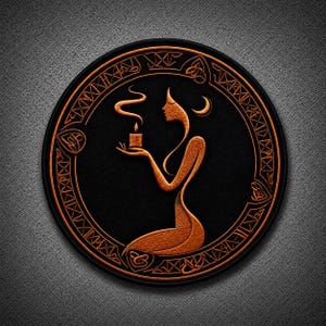 Écusson brodé Mystic Cat pour le dos, 30 cm, appliqué gothique bougie lune pour veste