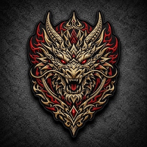 Dragon Back Patch 12 Inch, Fantasy Dragon Embroidered Patch, Jacket Vest Biker Decor