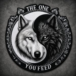 Large Wolf Head Back Patch 12 Inch Embroidered Biker Jacket Patch The One You Feed