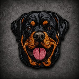 Parche bordado grande de Rottweiler: aplique de perro de 30 cm para planchar o coser.