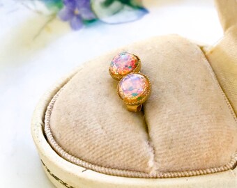 Vintage Harlequin Glass Pierced Earrings