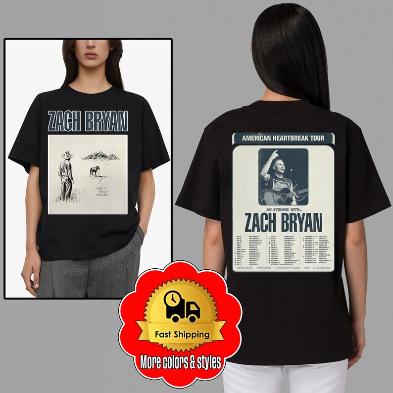 Zach Bryan American Heartbreak Tour 2022 Shirt Zach Bryan Etsy Ireland