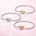 Pandora snake chain bracelet, charm bracelet, silver/gold/rose gold, heart clasp, women's gift • Suitable for Pandora bracelets product logo