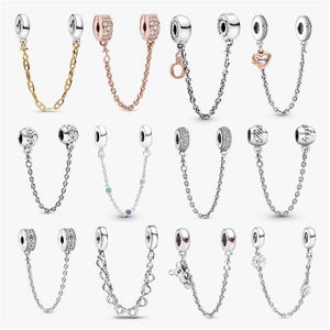 925 sterlingsilver | Säkerhetskedja | Anti-loss pärlhänge | Passar till Pandora European Bracelet Charms, en present till henne.