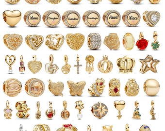 Vergoldeter 925er Sterlingsilber-Anhänger für Pandora-Armbänder