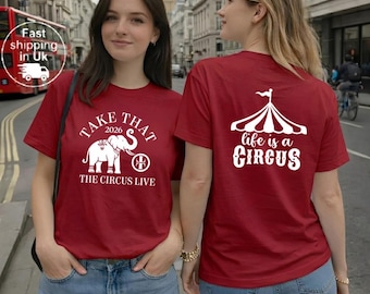 Das Leben ist ein Zirkus-Shirt, nimm das den Zirkus Live Sommer 2026 T-Shirt, UK Stadium Elephant Graphic Tee, Unisex Konzertparty Musikfan Geschenk