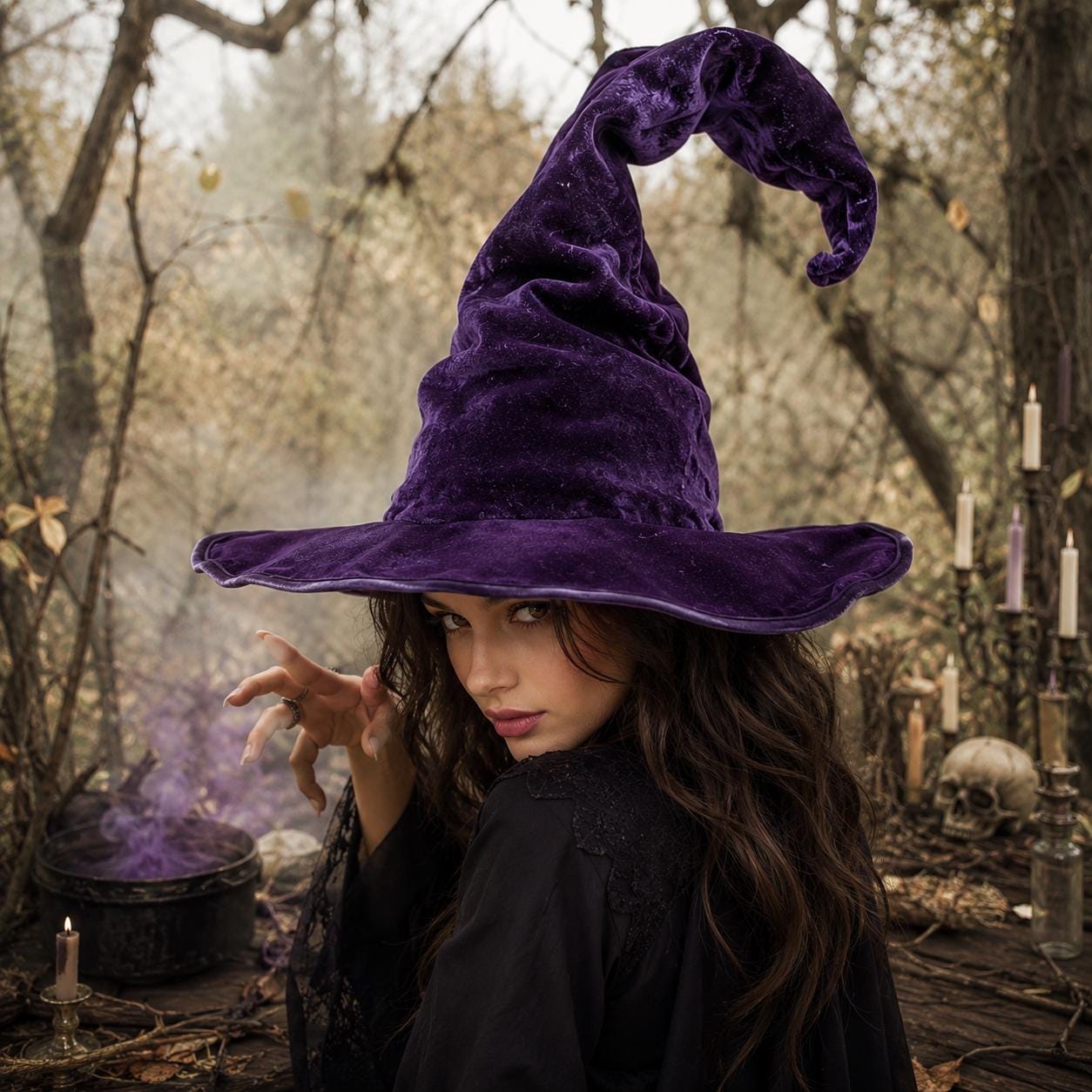 Womens Purple Witch Hat - Etsy UK