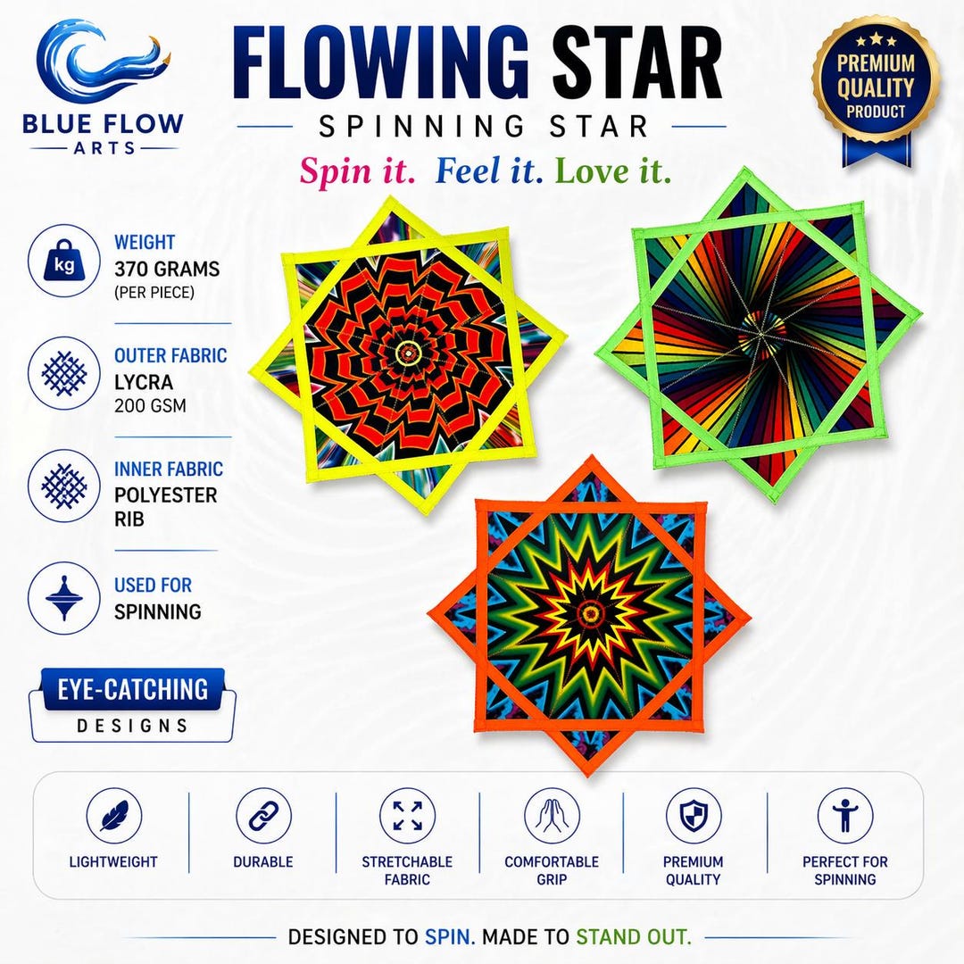 Flow Prop Rave Flowing Star Spinning Toy: Professional Rave Prop for Flow - Etsy