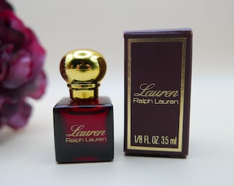 Zeldzaam Parfum RALPH LAUREN Lauren in Doos - Eau de Toilette Dames - Splash Miniatuur  3,5 ml / 0.12 fl.oz. Vintage 1970s Discontinued