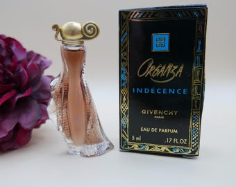 Rare Perfume GIVENCHY Organza Indécence Eau de Parfum Splash Miniature 5 ml / 0.17 fl.oz. Vintage 1990s Discontinued