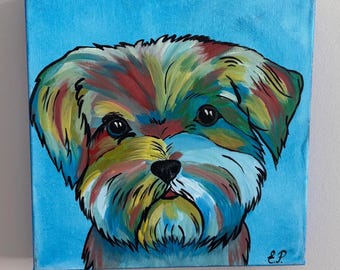 Retrato de mascota pintado a mano
