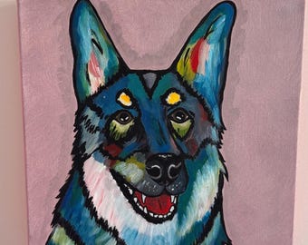 Retrato de mascota pintado a mano