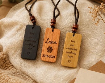 Ciondolo commemorativo in legno personalizzato, regalo commemorativo personalizzato per animali domestici, targhetta con nome inciso, decorazione da appendere allo specchietto retrovisore, ciondolo ricordo per borsa.