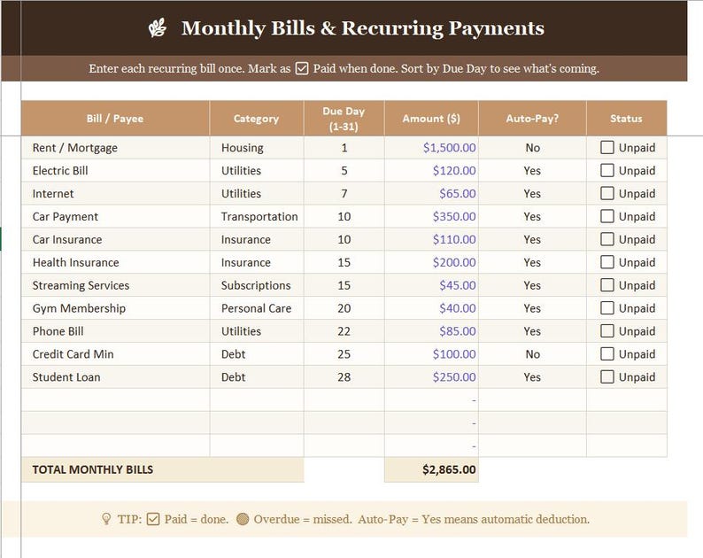 Personal Finance Tracker Spreadsheet | Monthly Budget Planner | Excel ...
