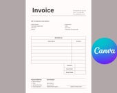 Small Business Invoice Template Canva Editable | Google Docs Word Excel Invoice | Digital Download Printable
