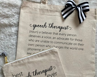 Speech Therapist Tote Bag Set, Speech Therapist Gift, Tote Bag, Speech Therapy, Speech Therapist Tote, Speech Language Pathologist