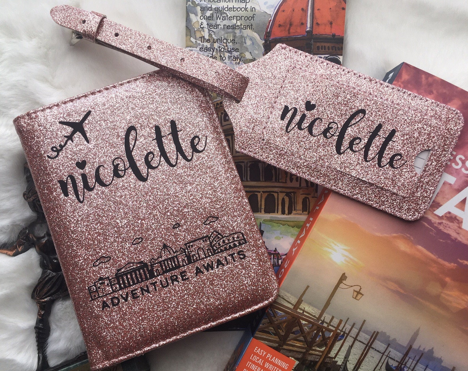 Glitter Passport and Luggage Tag Set New York Passport Set Etsy
