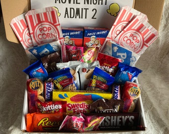 Movie Night Gift Set, Movie Theatre Box, Candy Gift Set, Movie Care Package, Movie Night Box, Movie Snacks