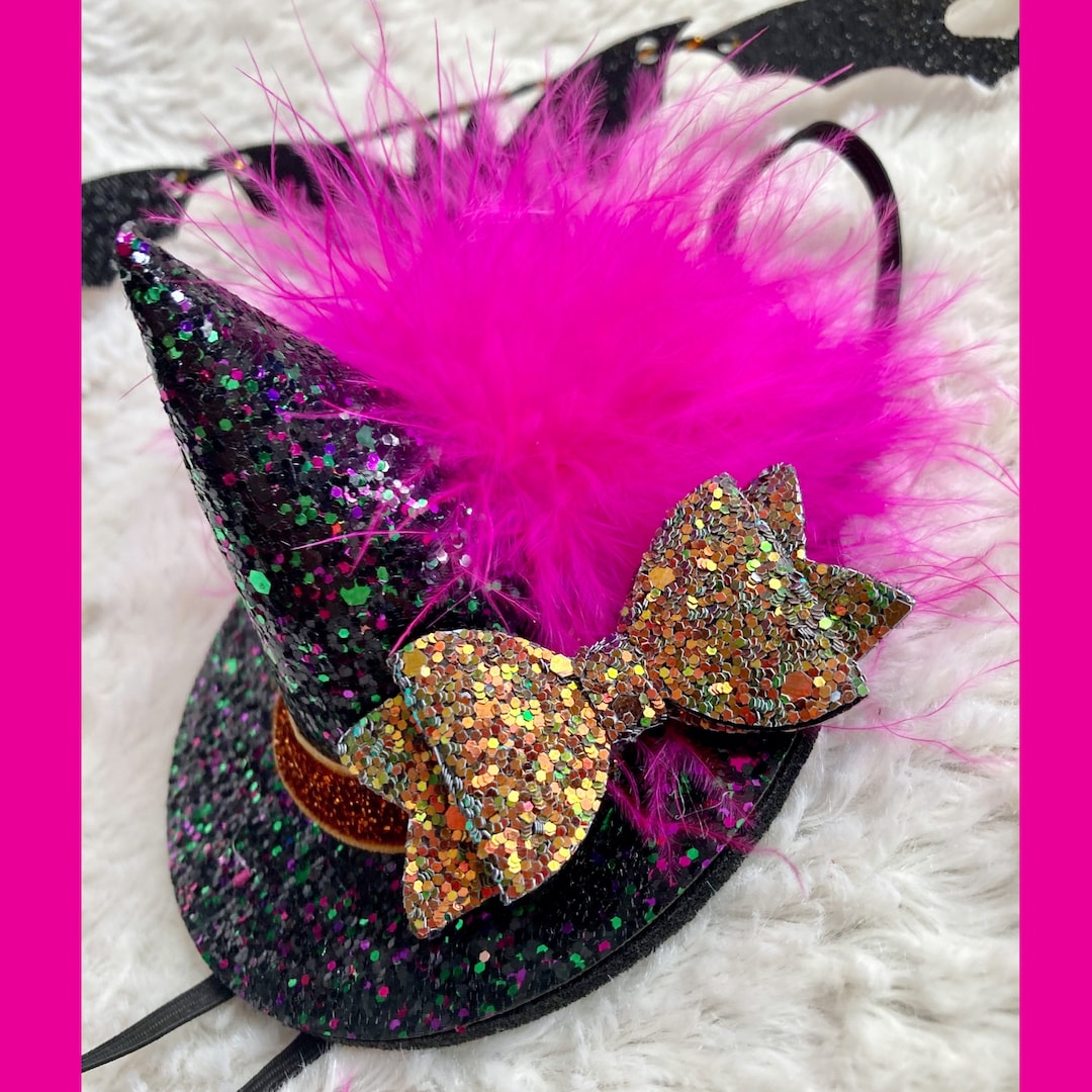 Petite Pink Witch Hat Headband Halloween Headband Witches Headband petite-pink-witch-hat-headband-halloween-headband-witches-headband
