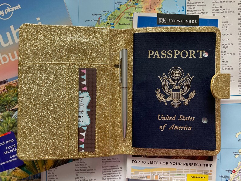 Glitter Passport Cover Dubai Passport Passport Cover Travel Etsy