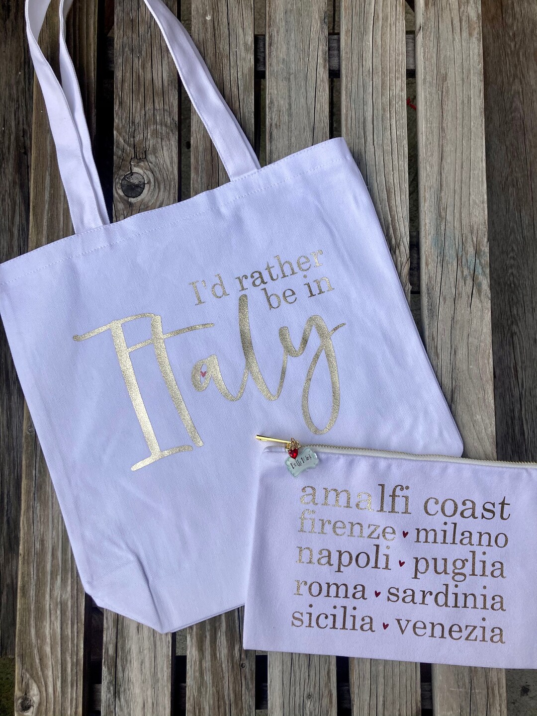 Italian Tote Bag Set, Personalized Tote, Tote, Tote Bag, Bridal Party