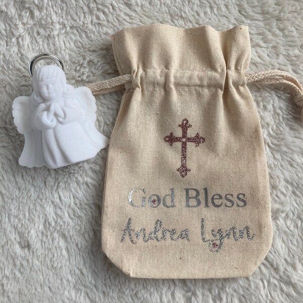 Personalized Gift Bag, Gift Card Holder, Drawstring Bag, Communion, Confirmation, Christening, Baptism