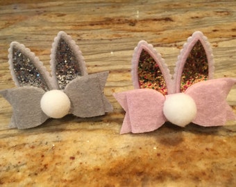 Bunny Ear Bow, Easter Bunny Clip, Bunny Ears, Rabbit, Bunny, Somebunny is one