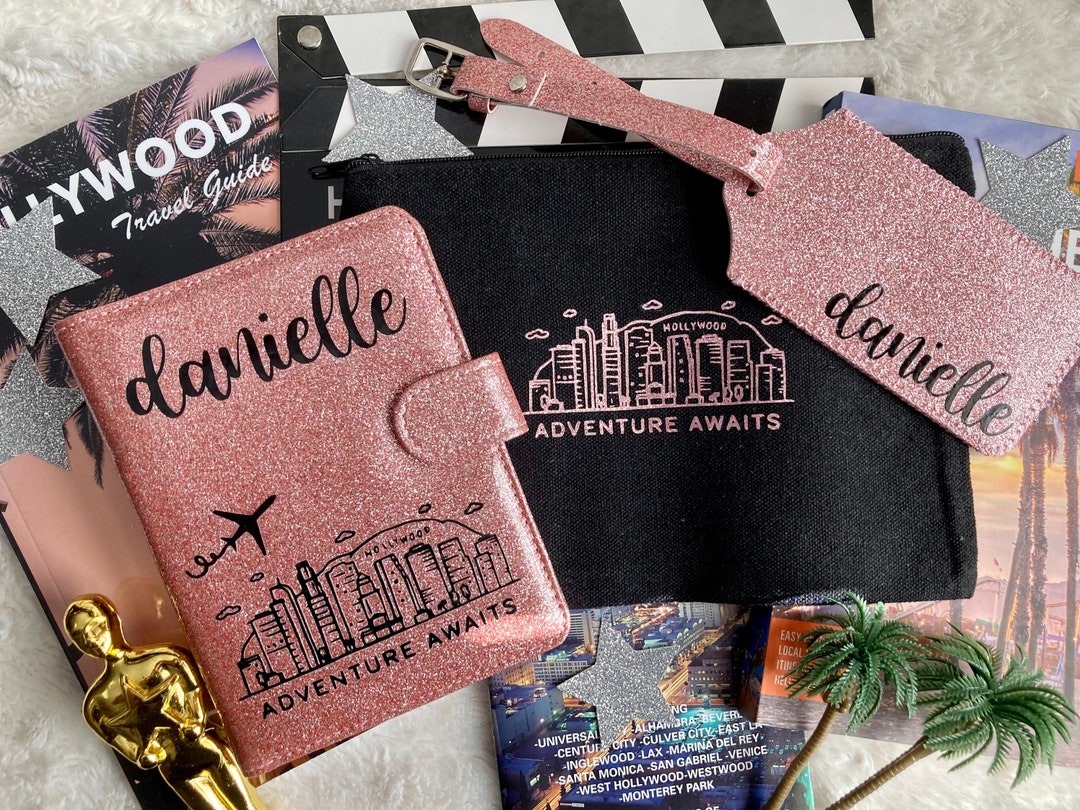 Glitter Passport and Luggage Tag Set, Passport Set, Passport Cover