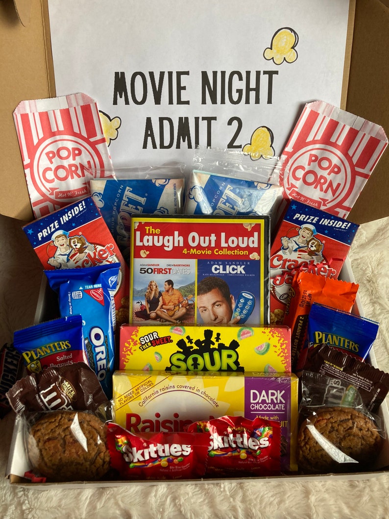 Movie Night Gift Set Movie Theatre Box Candy Gift Set Movie Etsy