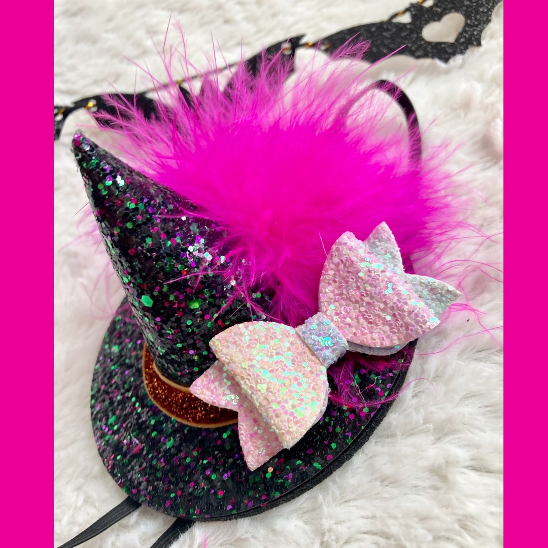 Petite Pink Witch Hat Headband Halloween Headband Witches Etsy