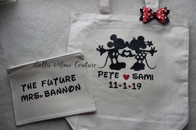 Custom Couture Personalized Mickey /& Mickey Mouse Wedding Tote Bag