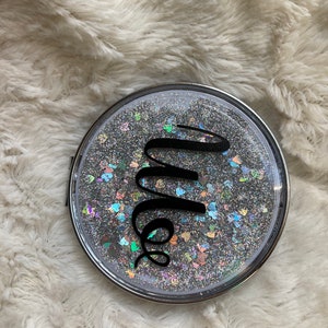 Glitter Personalized Mirror, Travel Mirror, Glitter Mirror, Compact Mirror image 6