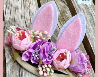 Bunny Ear Headband, Bunny Headband, Easter, Easter Bunny, Bunny Ears, Newborn, Infant, Toddler, Purple