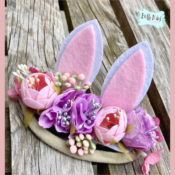 Bunny Ear Headband, Bunny Headband, Easter, Easter Bunny, Bunny Ears, Newborn, Infant, Toddler, Purple