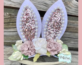 Bunny Ear Headband, Glitter Headband, Bunny Headband, Easter, Easter Bunny, Bunny Ears, Newborn, Infant, Toddler