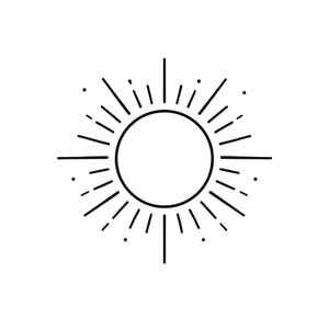 Boho Sun Svg, Abstract Sun Rays Svg, Minimal Line Art Sun Design, Geometric Sun Cricut File, Boho Outline Svg, Printable Svg Jpg